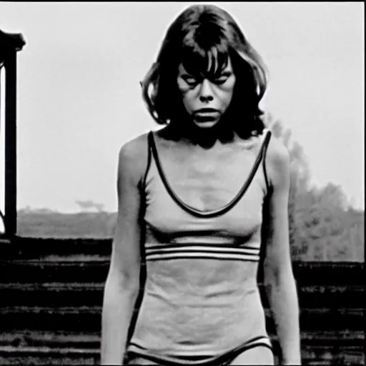 Image similar to jenny agutter, movie stills from the movie american werewolf in london, hot, sweaty,