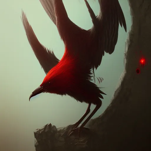 Image similar to A bird with the thirst for blood, hyperdetailed, artstation, cgsociety, 8k