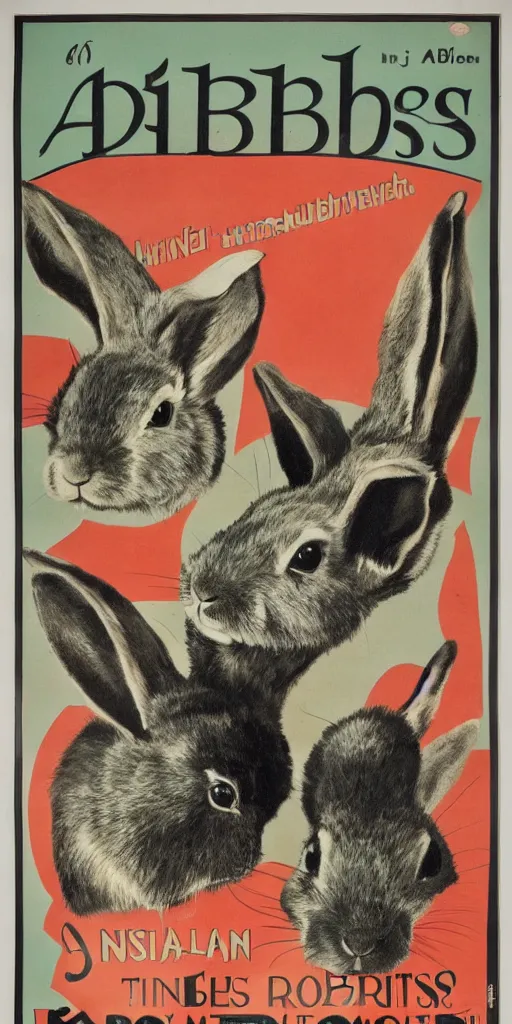 Image similar to a 1 9 2 0 s poster advertising rabbits