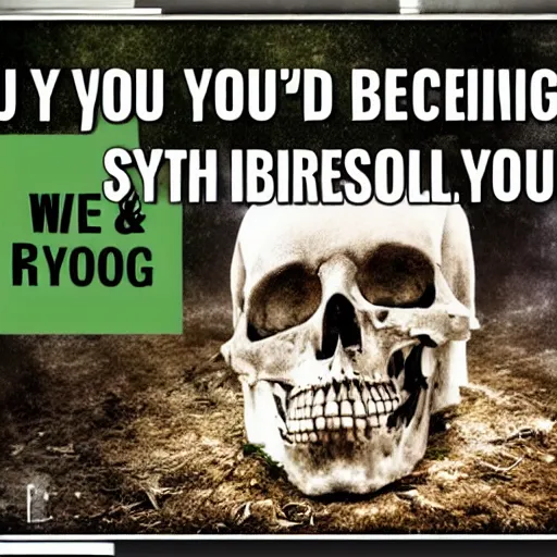 Image similar to you are dead and buried, you are dead ( oh no ) that's being revised! even as we speak we're synthesizing blood and organs synthesizing heart and soul