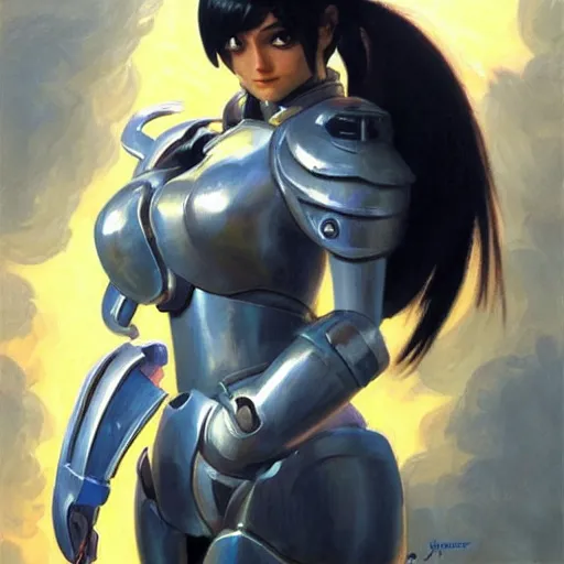 Image similar to greg manchess portrait painting of partially armored battle angel alita as overwatch character, medium shot, asymmetrical, profile picture, organic painting, sunny day, matte painting, bold shapes, hard edges, street art, trending on artstation, by huang guangjian, gil elvgren, ruan jia, greg rutkowski, gaston bussiere