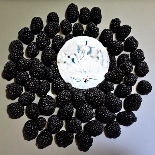 Prompt: the moon made out of blackberries