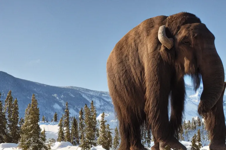 Prompt: mammoth with a cigar