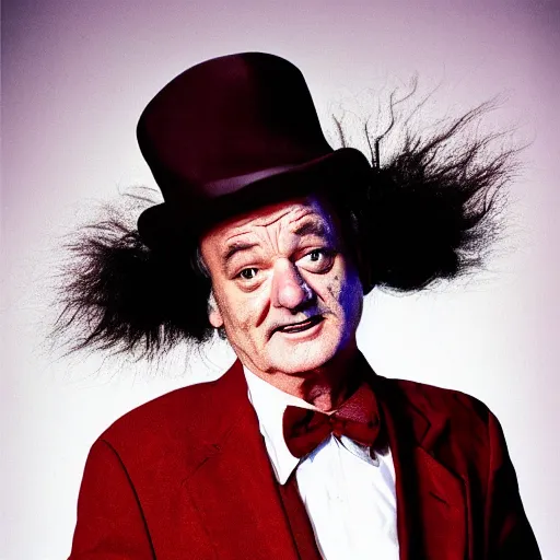 Prompt: bill murray as crusty the clown