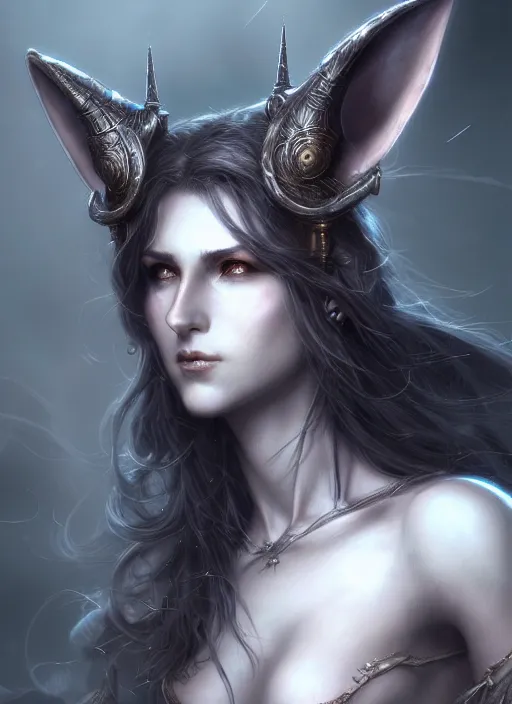 Prompt: a head and shoulders portrait of a female d & d bard, fantasy art, award winning, fox ears, by luis royo, high definition gorgeous dramatic lighting artstation trending path traced contrast light and dark cinematic breathtaking, 8 k