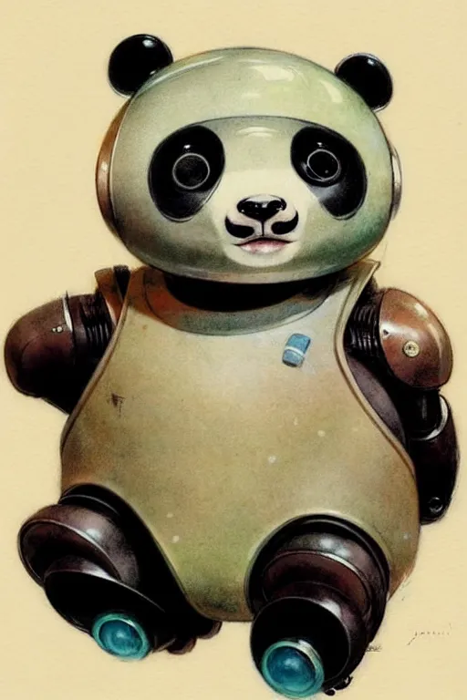 Prompt: ( ( ( ( ( 1 9 5 0 s retro future android robot panda. muted colors. childrens layout, ) ) ) ) ) by jean - baptiste monge,!!!!!!!!!!!!!!!!!!!!!!!!!