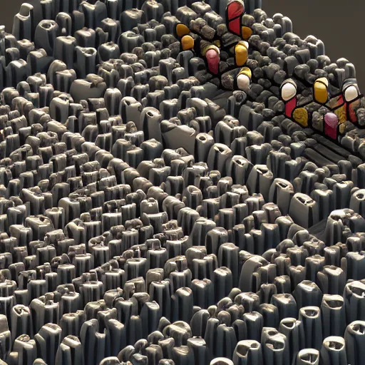 Image similar to ultrarealistic photo of an infinite number of monkeys sitting at desks typing on an infinite number of typewriters. Their desks are in even rows going off to infinity. isometric view. unreal engine.