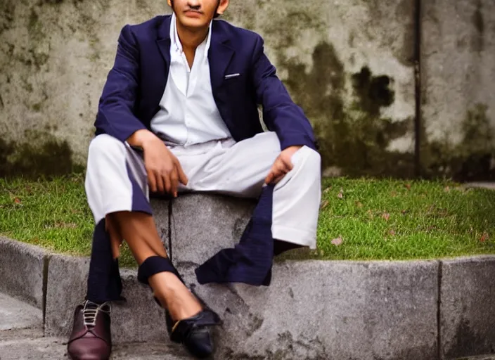 Prompt: outdoor portrait of jose rizal!! as a handsome young man in 2 0 2 2!! wearing stylish modern clothes, photo taken in 2 0 2 0, 3 5 mm f 1. 4 digital photo, matte colors