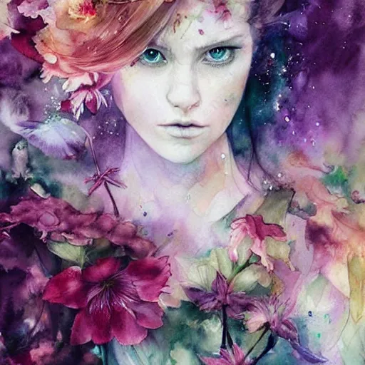 Image similar to watercolor garden by anna dittmann, by agnes cecile, by william turner