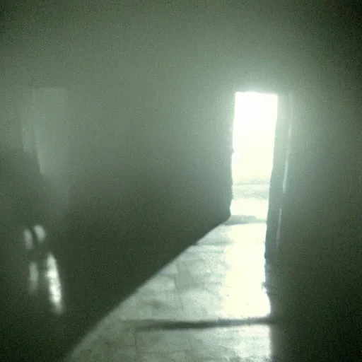 Image similar to insane nightmare, no light, everything is blurred, creepy shadows, haunted house, skeleton, very poor quality of photography, 2 mpx quality, grainy picture