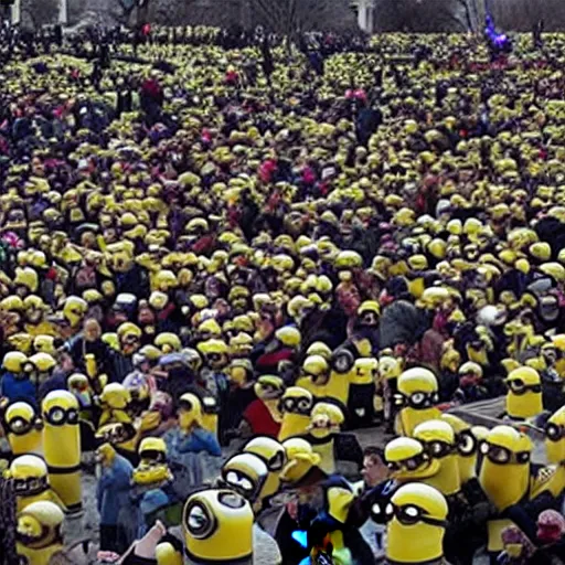 Image similar to thousands of minions invading the U.S. Capitol, Jan 6