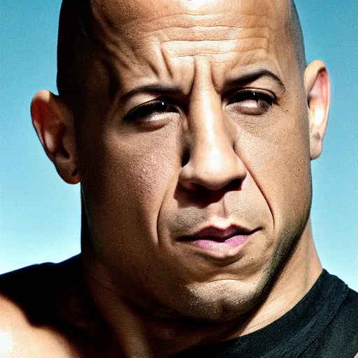 Image similar to Vin Diesel loosing an eyebrow ( @Grey Wolf )