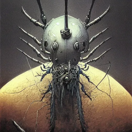 Prompt: Beetle Boss (bloodborne style) by zdzisław beksiński