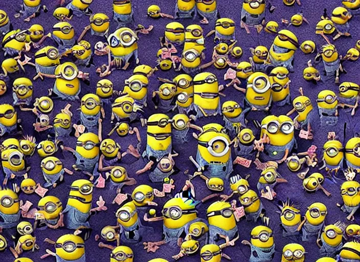 Image similar to minion hell landscape