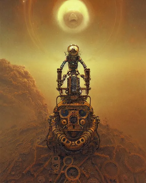 Image similar to epic portrait of victorian astronaut, steampunk, retro futuristic, highly detailed, intricate details, symmetry, golden ratio, illustration, realistic, 8 k, high sharpness, by beksinski and rutkowski and stalenhag