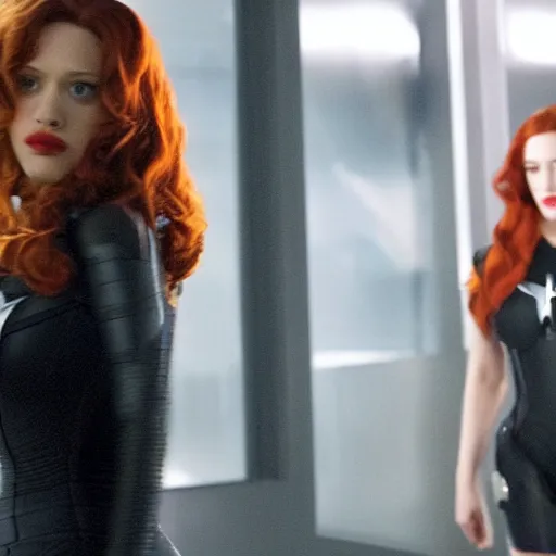 Image similar to a still of kat dennings as black widow in iron man 2 ( 2 0 1 0 )