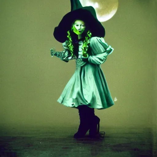 Prompt: wicked witch of the west, color film,