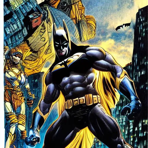 Image similar to african Batman, by jim lee, 8k