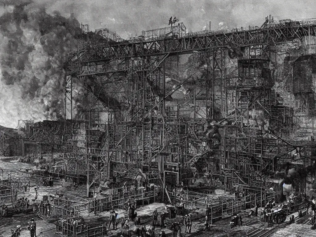 Image similar to industrial revolution, coal mine, miners