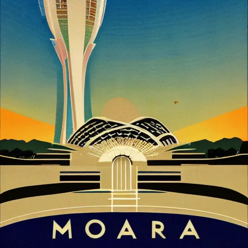 Prompt: art deco tourism poster of marina bay sands