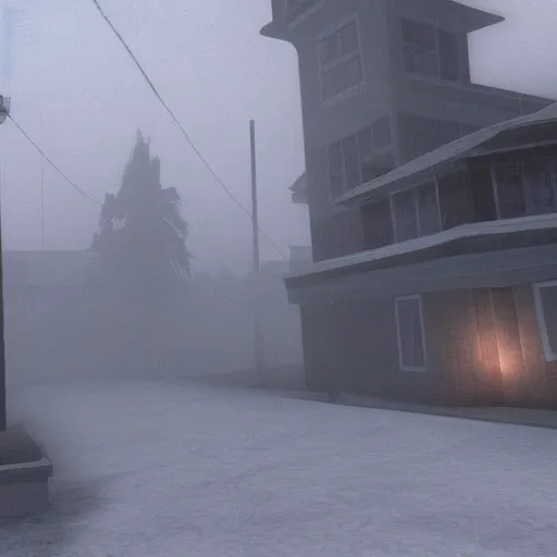 Prompt: john carpenter's the fog as a ps 1 survival horror game developed by team silent