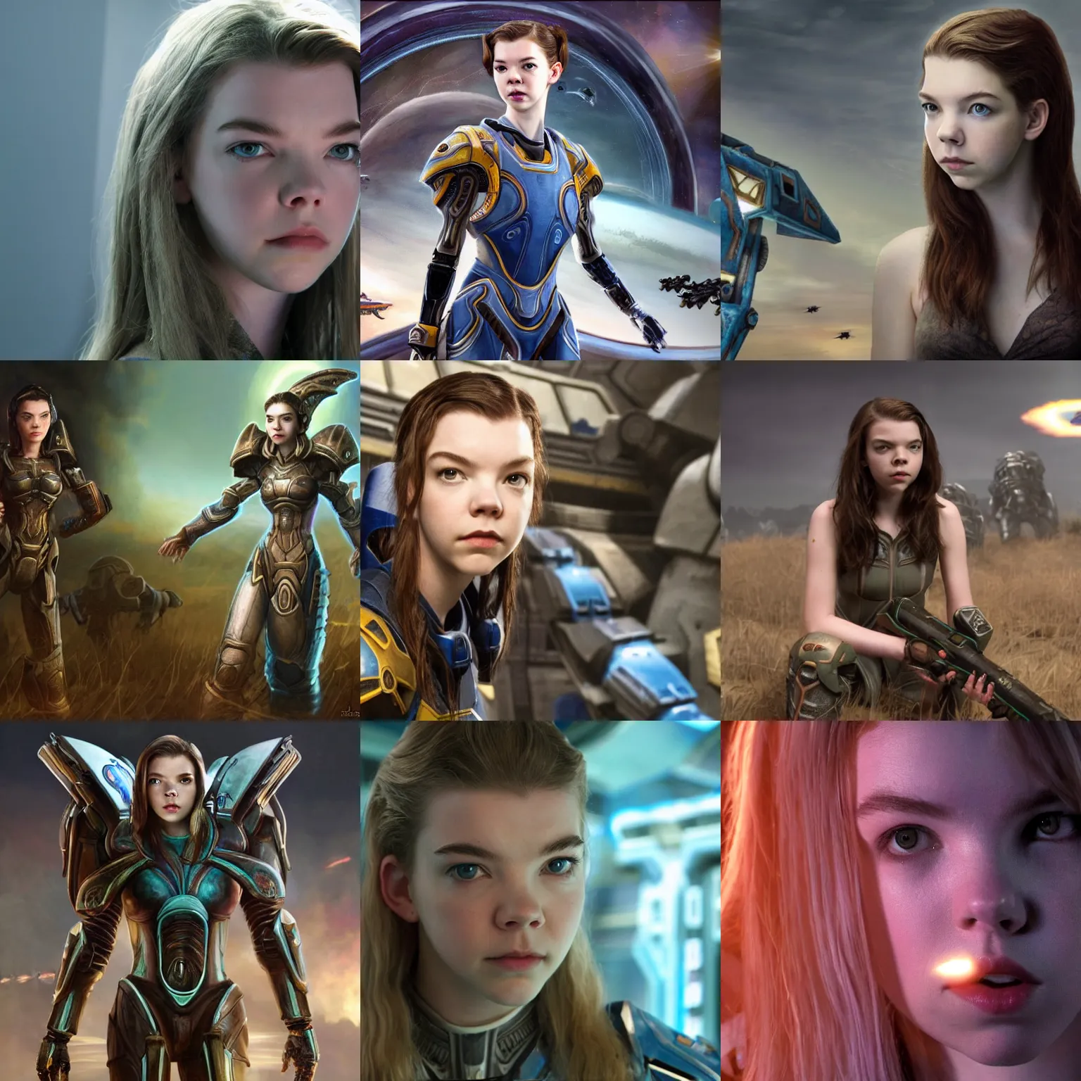 Prompt: Anya Taylor-Joy in StarCraft II