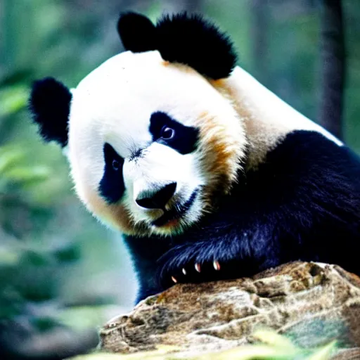 Prompt: a panda vocalist, dramatic, beautiful, kodachrome film