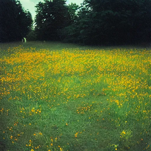 Prompt: a meadow near a restaurant, restaurant, restaurant, accidentally photographed, accidental photo portra 8 0 0 in the 9 0 s