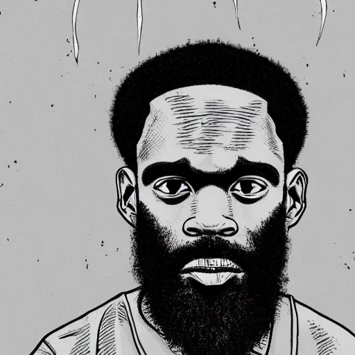 Image similar to portrait of mc ride, by laurie greasley and james stokoe, 4 k, 8 k