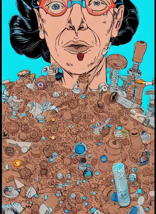 Image similar to portrait of a woman with biotech parts by Geof Darrow, 35mm focal length, hyper detailled, 4K