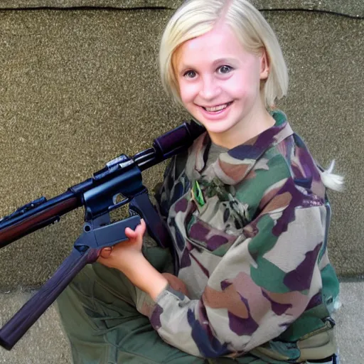 Prompt: very very cute blonde female muppet looking at l 9 6 a 1 with mischievous smile and happy eyes