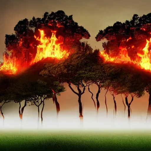 Prompt: earth forest fire do to climate change in year 2 0 5 0