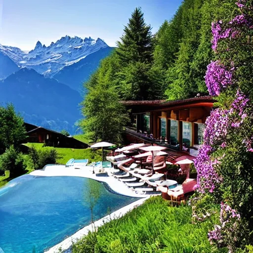 Prompt: “luxury hotel in Switzerland on the mountains”