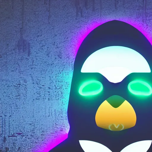 Image similar to penguin in hoody, portrait, vaporwave, synthwave, neon, vector graphics, cinematic, volumetric lighting, f 8 aperture, cinematic eastman 5 3 8 4 film, photorealistic