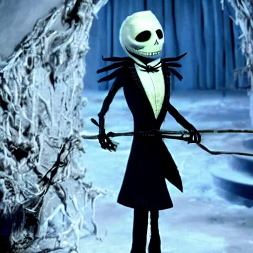 Image similar to film still of joe biden in the movie nightmare before christmas, cinematic lighting