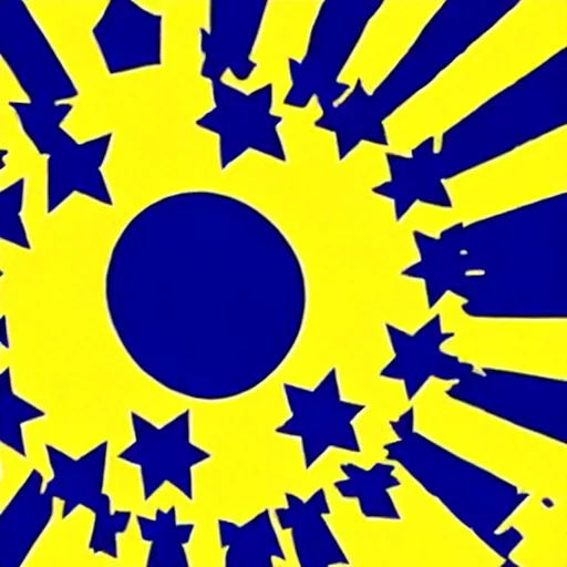 Image similar to the eu flag but the stars are replaced with crowns