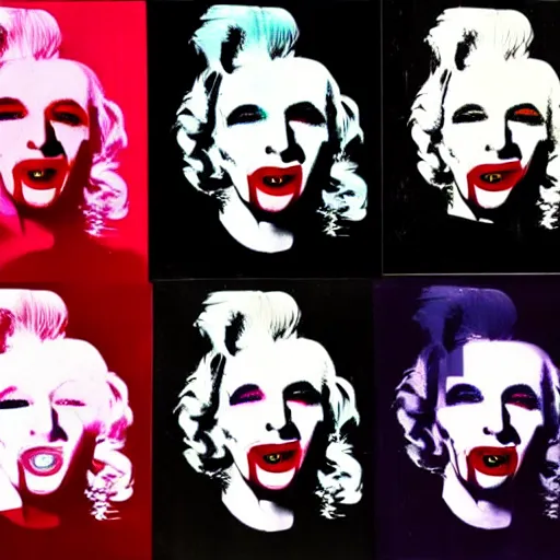 Image similar to andy warhol as marilyn manson