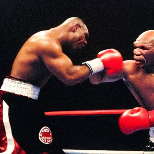 Image similar to “Mike Tyson fighting a bear in a boxing ring, 4k photograph, award winning”