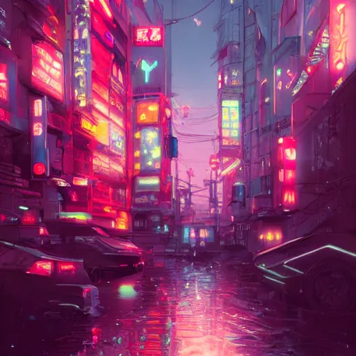 Prompt: tokyo - a neon wonderland unreal engine, detailed, artstation, concept art, smooth, art by artgerm and greg rutkowski