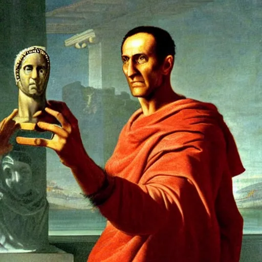 Image similar to julius caesar taking a selfie