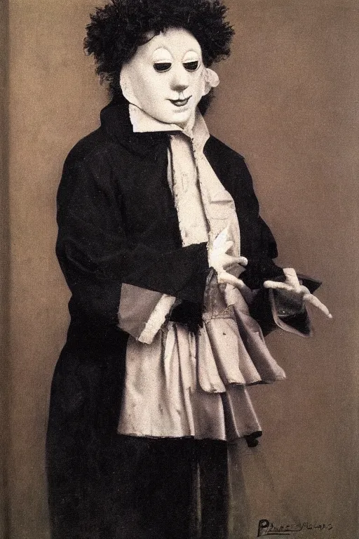 Image similar to realistic portrait of pierrot bolnzes