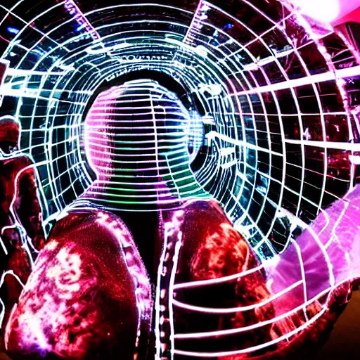 Image similar to love, diverse meat cybersuits, from behind, connection rituals, wide wide angle, vivid, elaborate, highly detailed, beautiful lighting