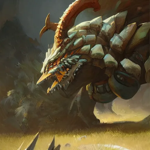 Image similar to shagaru from monster hunter, by greg rutkowski, blizzard