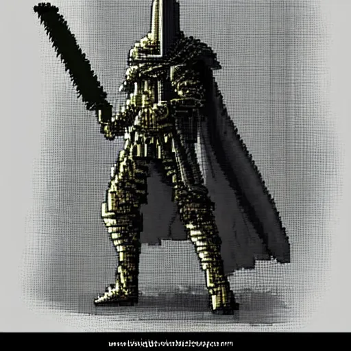 Image similar to 8 bit dark souls character