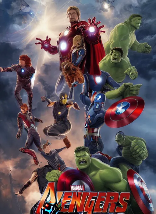 The avengers, anime, digital art, Stable Diffusion