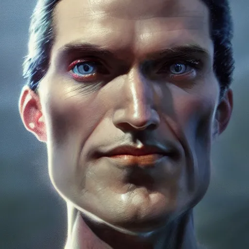 Image similar to a hyper - realistic character concept art portrait of superman, depth of field background, artstation, award - winning realistic sci - fi concept art by jim burns and greg rutkowski, beksinski, a realism masterpiece, james gilleard, bruegel, alphonse mucha, and yoshitaka amano.