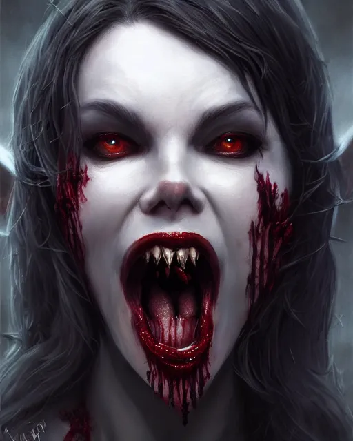 Image similar to vicious vampite, highly detailed, d & d, fantasy, highly detailed, digital painting, trending on artstation, concept art, sharp focus, illustration, global illumination, shaded, art by artgerm and greg rutkowski and fuji choko and viktoria gavrilenko and hoang lap