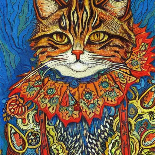 Prompt: Artwork by Louis Wain (1920)