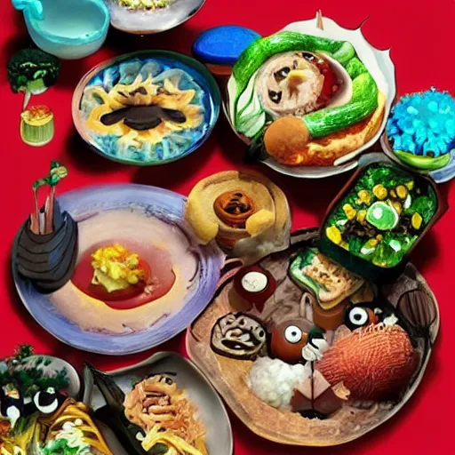 Image similar to a still of delicious studio ghibli food