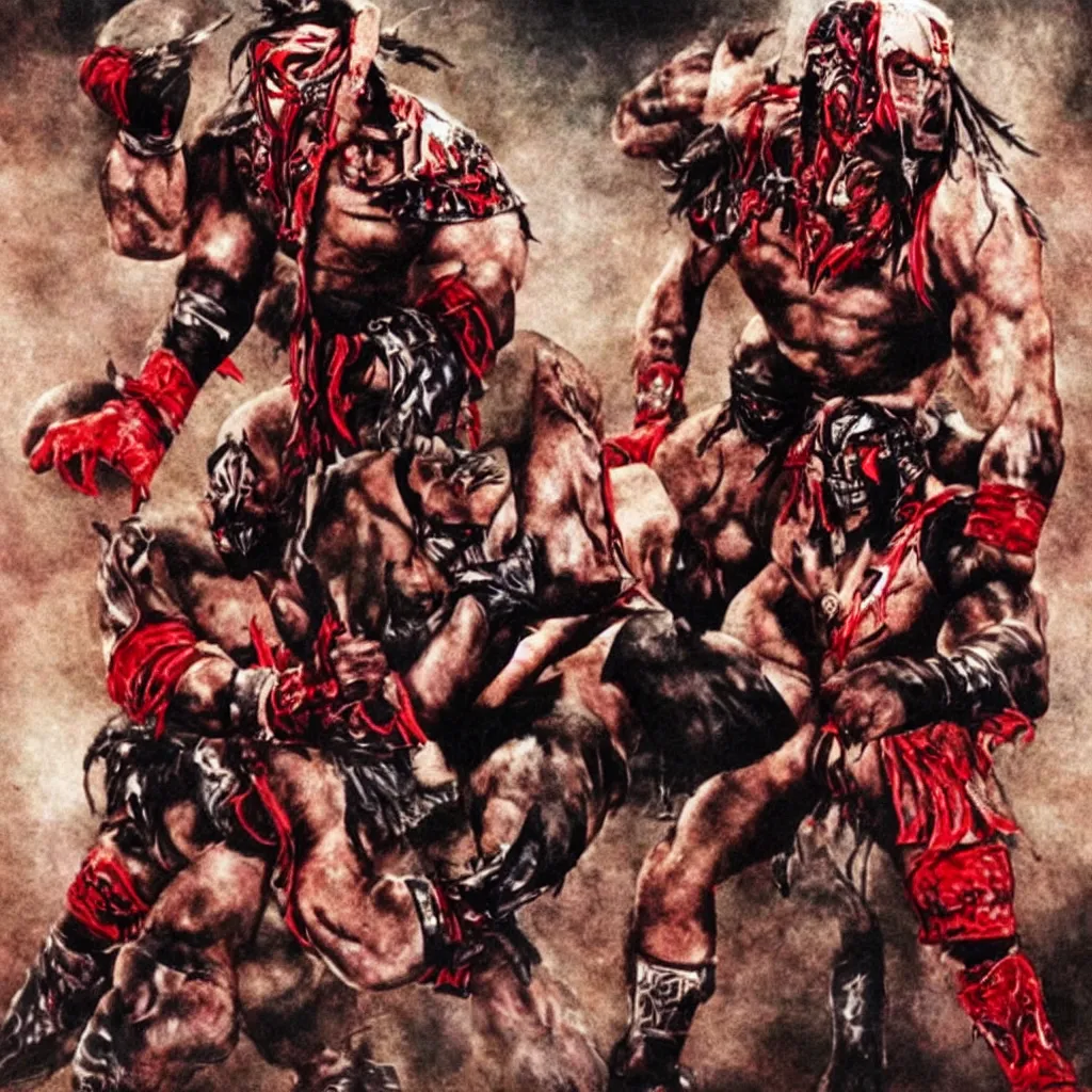 Image similar to shao kahn, wwe wrestling